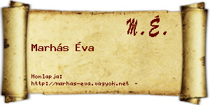 Marhás Éva névjegykártya
